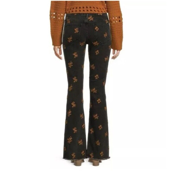 DRIFTWOOD Black and Orange Floral Flare Jeans - Picture 15 of 15